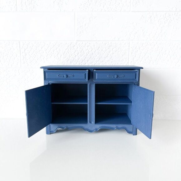 Barbie Miniature Dollhouse Navy French Cabinet Sideboard 1:6 Scale 3D Printed - Picture 4 of 6